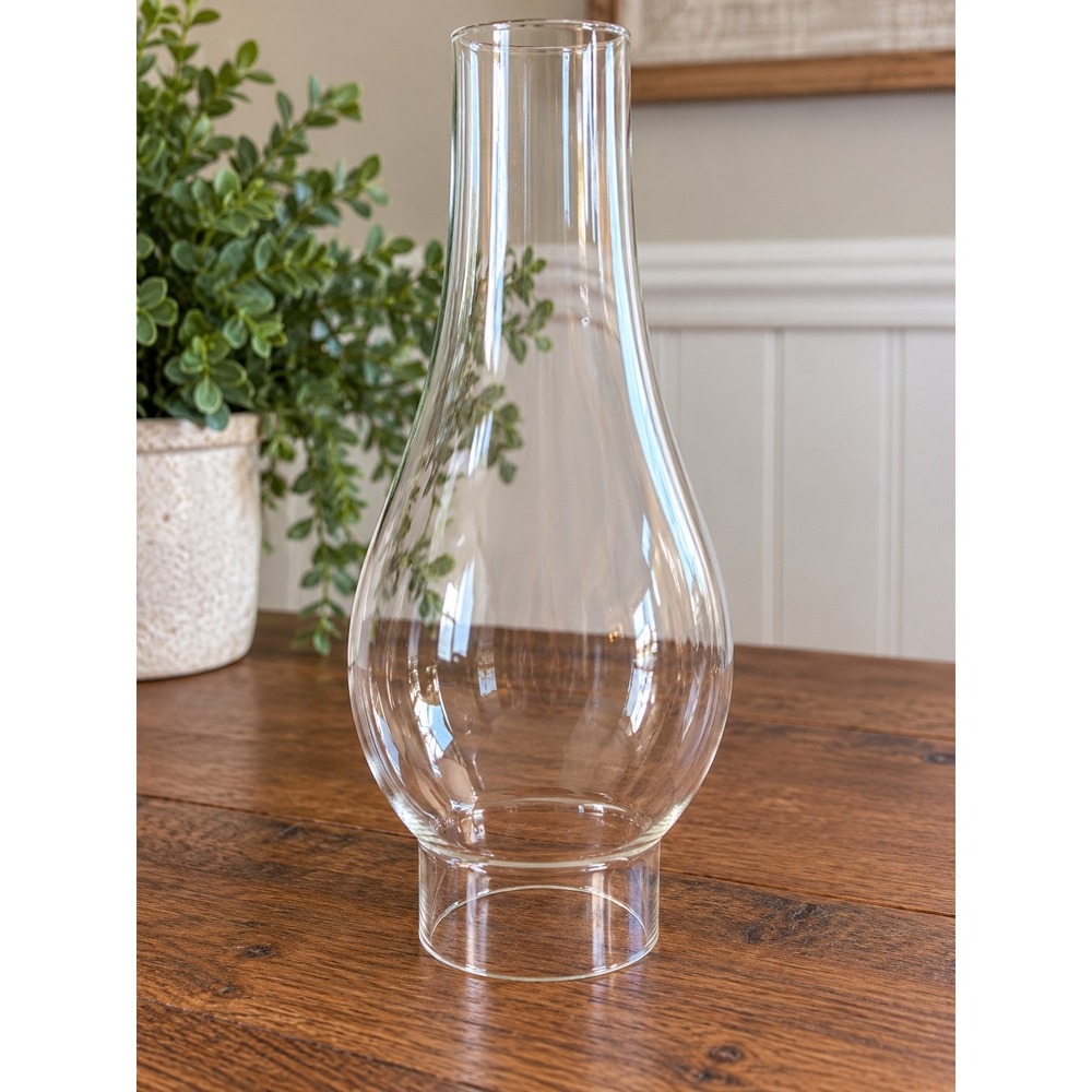 Clear Glass Hurricane Lamp Chimney Shade Replacement 3 Inch Fitter 13 Inch Tall